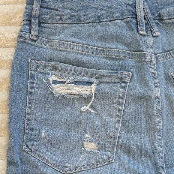 GOOD AMERICAN Straight Leg Jeans Light Wash Organic Cotton Size 10 30 - Picture 6 of 12